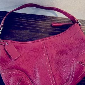 Hot pink coach under arm purse